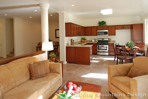 Los Angeles Condo Family Room Toward Kitchen After Staging