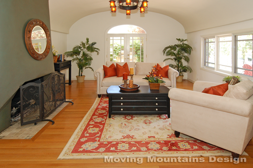 Larchmont Village home staging living room