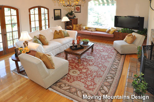 Hollywood Hills home living room after staging